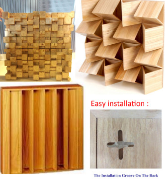 Wall Decoration Wooden Panels Indoor Material Sound Proof