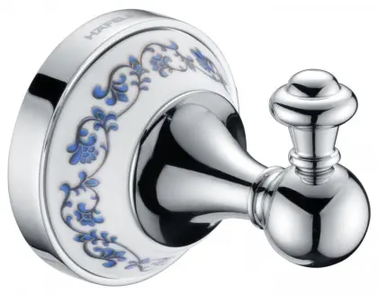 Antique flower robe hook with ceramics