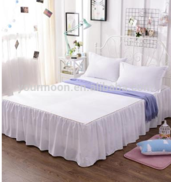Cheap 100% natural cotton 4 sides pleated bed skirt
