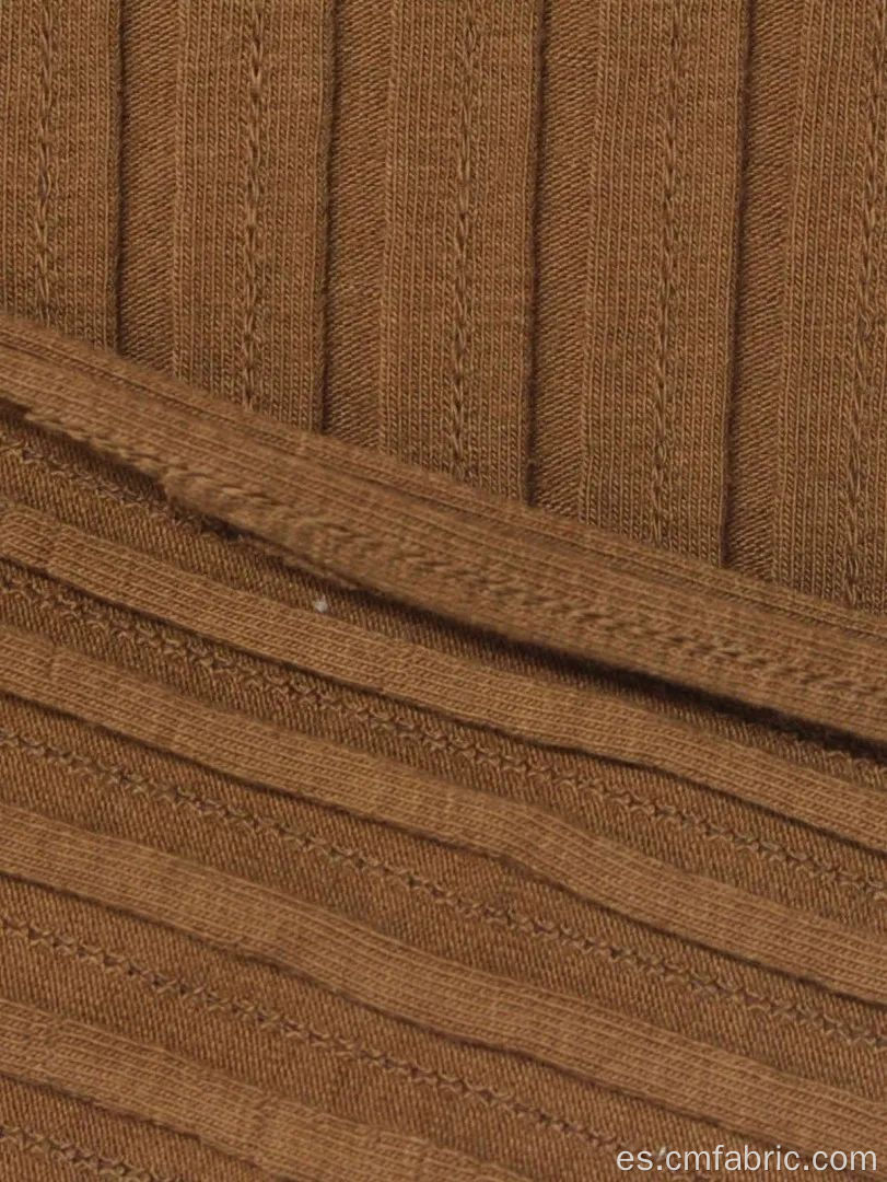 tela de costilla de costura de ranfer de algodón de algodón tejido