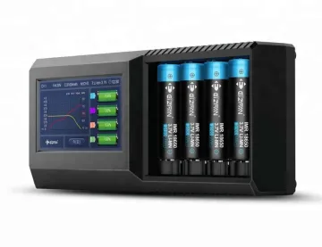 EFAN 4 Slot Universal Battery Charger with Touch Screen LCD Display and Advanced Battery IR Testing Function