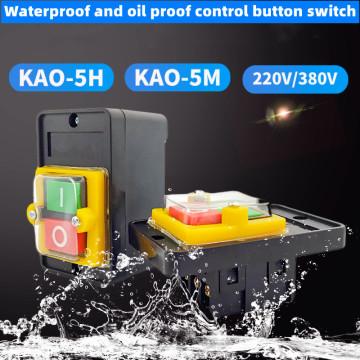 1pcs Button switch Durable bench drill machine tool cutting machine grinder waterproof accessories on/off KAO-5M industry 220V