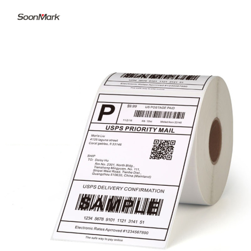 4x6 thermal self adhesive shipping label paper roll China Manufacturer