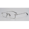 Titanium Half Rim Designer Rectangle Frame Glasses