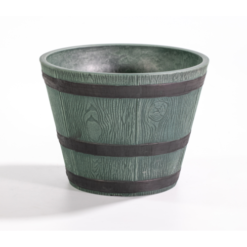 Maceta mediana vintage de grano de madera