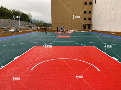 Interlocking sports floor for Multi-Sport Game Courts