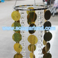 Círculos de PVC colgantes de 100 cm de alto y candelabro con cuentas de corte de diamante
