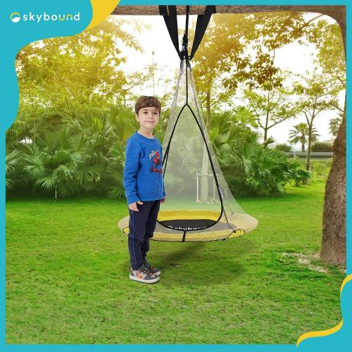 SkyBound 39 Inch Tree Swing Saucer Swing Yellow/Black