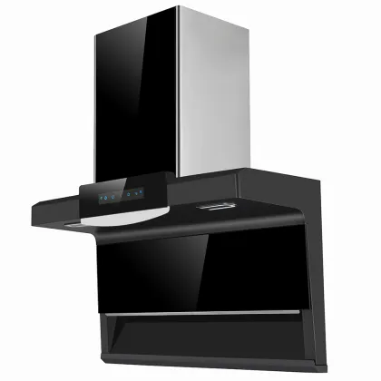 High end household kitchen chimney large suction range hood gas stove package automatic cleaning 7-shaped range hood
