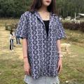 Irregular circular pattern sleeve top thin shirt