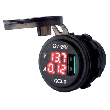 Factory Direct Waterproof DC 12V Dual Digital Voltmeter with USB Ports