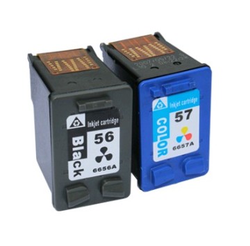 Black and Color Ink Cartridge for HP Printer 7450 56 (C6656) 57 (c6657)
