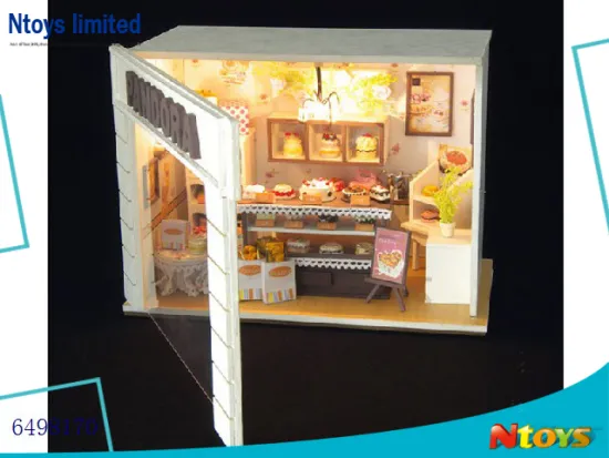 6498170 NOBLE MINI HOUSE DIY WOODEN CRAFT DECORATION W/LIGHT W/O 2*AA BATTERIES