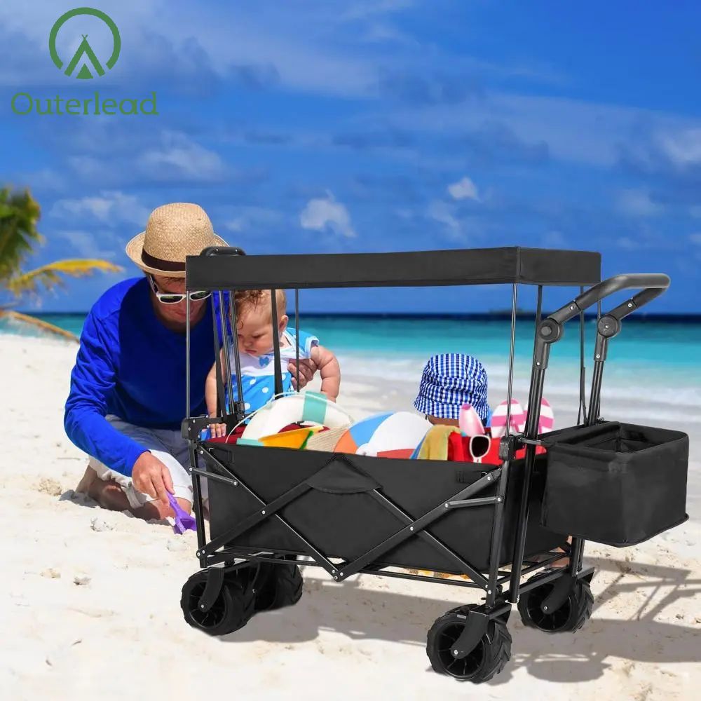 Folding Stroller Wagon With Canopy 3 Jpg