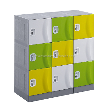 Children's School Classroom Waterproof Safe Locker - 9 Door Plastic Cabinet with Latticed Doors
