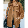 Women Casual Coat Langarmjacke mit Taschen