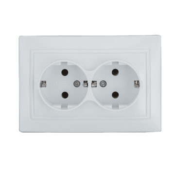 EU Europe Standard 2 Gang Tripolar Power Wall Sockets