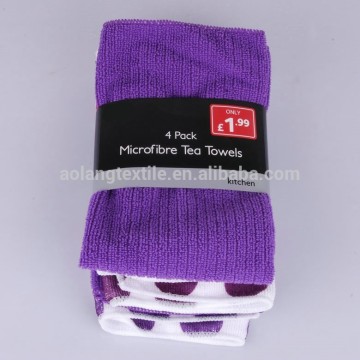 supermarket sell 80% polyester and 20% polyamide microfiber stripe cleaning cloth