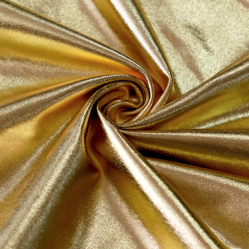 Tessuto di bronzing metallico in oro ecologica ecologica del 95% DTY in oro.