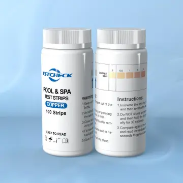Swimming pool water test strips copper testing