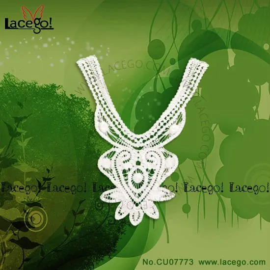 Flower embroidery designs lace collar motif