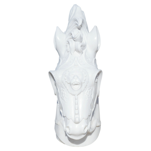 ホームオフィスのための白い大理石の馬の頭の像