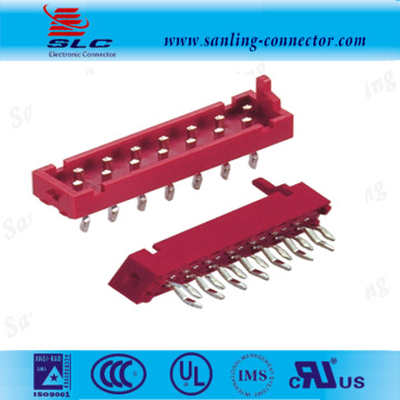 red IDC Type 1.27mm pitch straight dual row male micro match connector