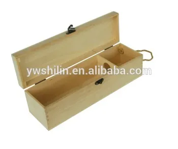 Hot selling wood box for wine bottles / Wooden wine box with rope / wooden wine gift box