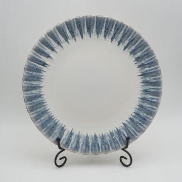 Esmalte reativo de luxo azul de grés cerâmica de mesa de mesa de mesa conjunto de utensílios de jantar