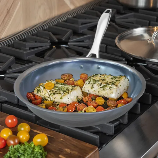 New Carbon Steel Round Induction Deep Fry Pan with Stainless Handle