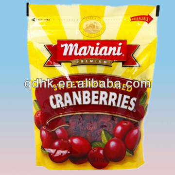 plastic cranberries doypack bags/pouch
