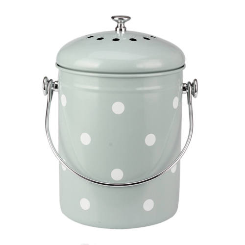 Round Stainless Steel Body Compost Pail for Countertop