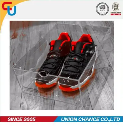 acrylic shoe box display box plastic shoe organizer
