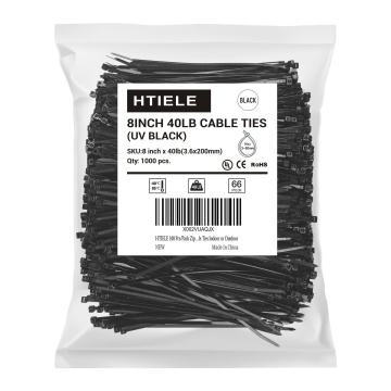 HONT Brand Mountable Head Cable Ties, 3.6x200mm Nylon 6/6 Zip Ties with Holes