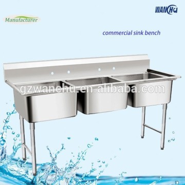 Assemble Philippines Stainless Steel Legs Kitchen Work Bench with Sink Guangzhou Manufacturer