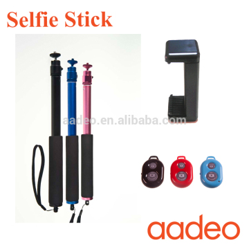 AADEO Aluminum selfie stick monopod with bluetooth remote for mobile phone and digital camera include popular phone holder