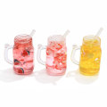 42mm Height Transparent Mini Fruit Cup Miniatures with 2mm Hole for Pendant Making Bracelets Necklace Accessory