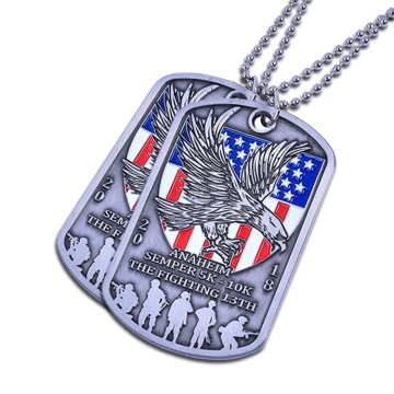 Custom Finisher Pendant American Flag Dog Tag