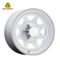 White 8 Spoke Steel Trailer Wheel 14x6