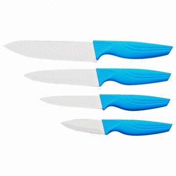Ceramic Knife, ABS and TPR Handle, Ergonomically Shaped PP and TPR Handle in Any Color