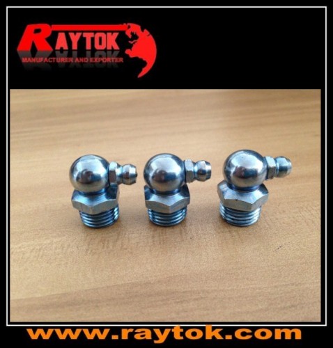 14X1 Zinc Plated 90 Degree Angled Mild Steel Grease Nipple From Factory