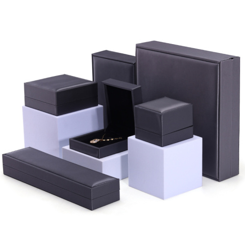 Black PU Leather Jewelry Box with Thick Sponge