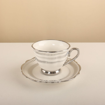Chaozhou Factory 12pcs Coffee Set Ceramic Gold Electroplating Turkish Coffee Set