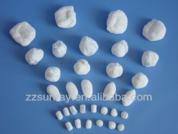 100% cotton made gauze ball with or without x ray thread