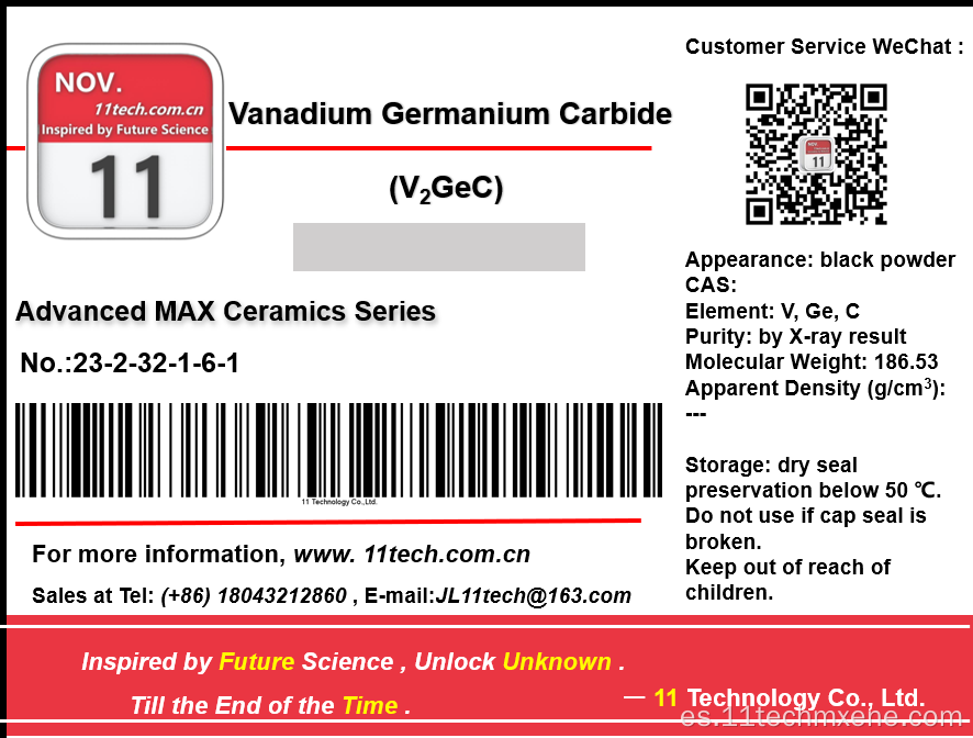 Superfine Vanadium Germanio Carbon Max V2GEC Powder