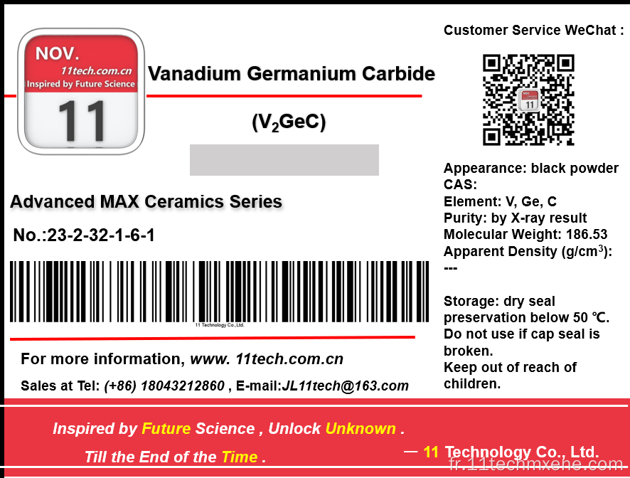 Superfine Vanadium Germanium Carbon Max V2gec Powder
