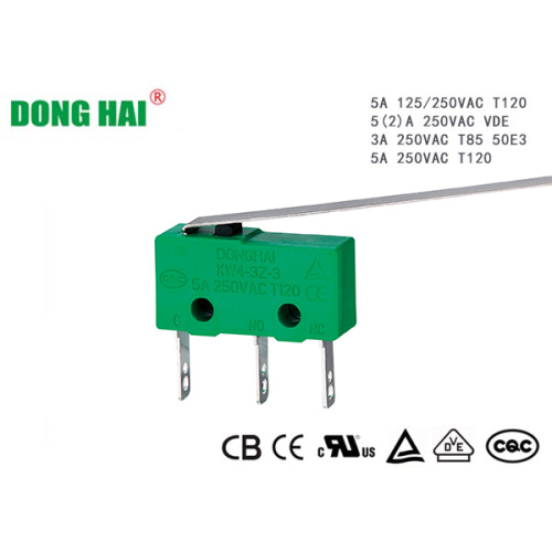 Microinterruptor en miniatura sensible de 3 pines