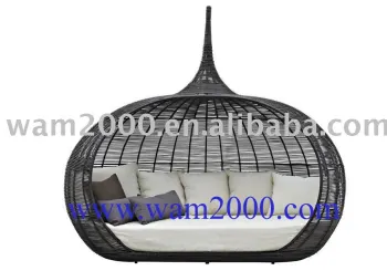 Patio aluminum pe wicker sunbed for outdoor