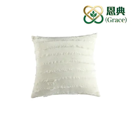 White Exotic Jacquard Flannel Pillow & Pillow Cover