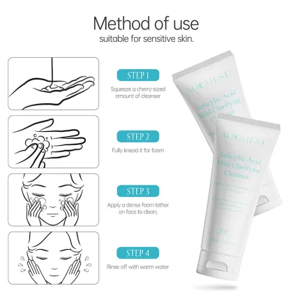 Organic Salicylic Acid Facial Cleanser for Oil Control and Acne Repair